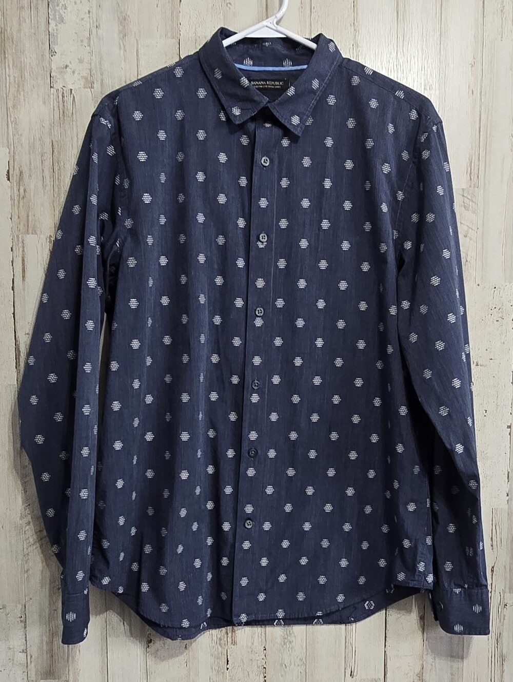 Banana Republic Grant Fit Blue Long Sleeve Button Down Shirt Size Large 46-48